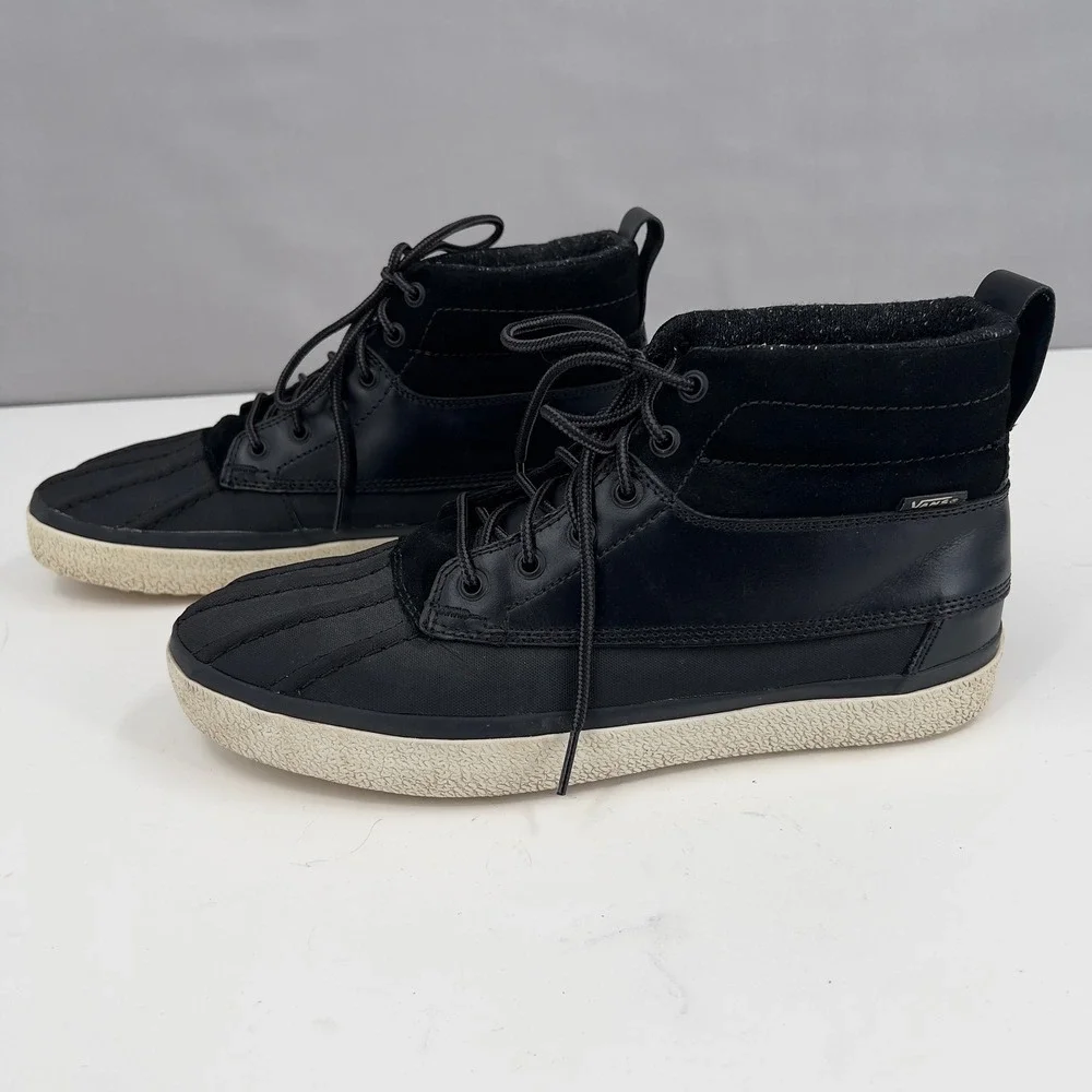 Vans Sk8-Hi Del Pato MTE Mens Duck Boot Black Leather Suede All Weather 11